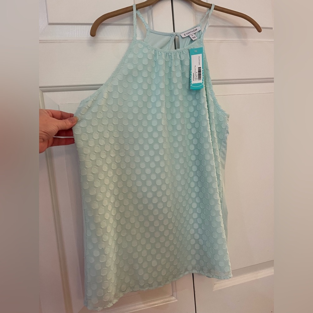 41 Hawthorn Light Blue Aqua Textured Cami Blouse NWT Size M